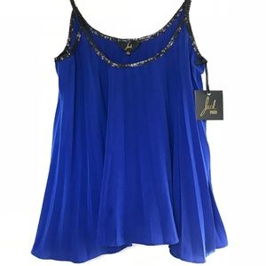 Jack by BB Dakota Royal Blue Accordion Pleated Top